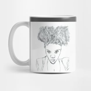 CurlyGirl Kinky Natural Hair Afro Puff Drawing T Shirt Mug